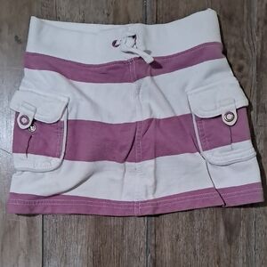 Faded Glory Pink and White Striped Skort